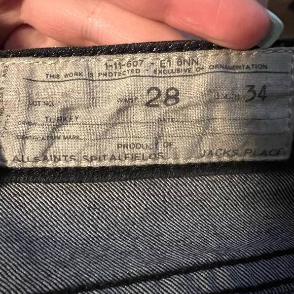 Allsaints Spitalfields Women's Low Rise Ankle Skinny Jeans Solid Black SZ 28x34 - Picture 8 of 9